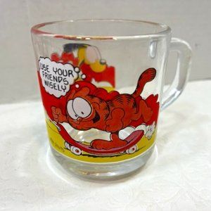 Garfield Use Your Friends Wisely Glass Coffee Tea Mug McDonalds 1978 Jim Davis